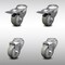 Service Caster 3.5 Inch SS Gray Polyurethane Bolt Hole Caster Set with 2 Total Lock Brake SCC SCC-SSBHTTL20S3514-PPUB-2-S-2 - alternate 1